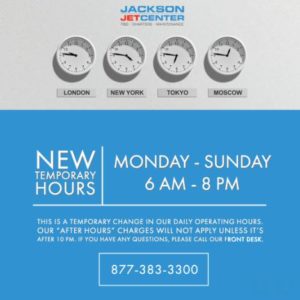time change for Jackson Jet Center